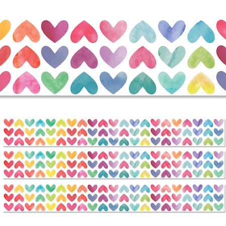 Creative Teaching Press Colorful Hearts EZ Border, Classroom Border Trim, PK72 10478